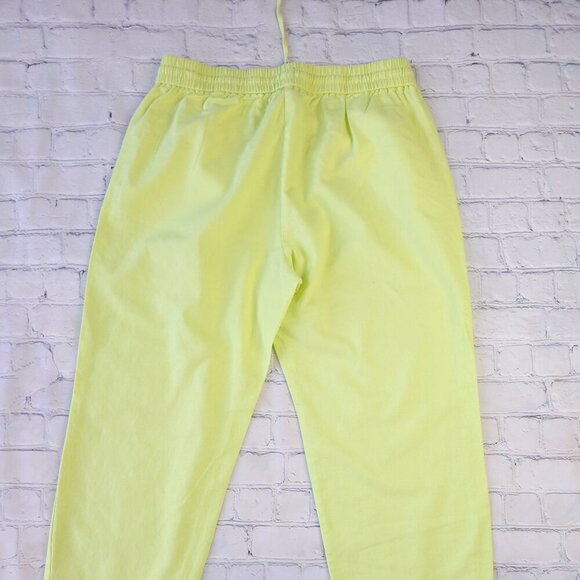 J.Crew factory bright neon yellow linen cotton blend pants size 8 - Picture 2 of 12